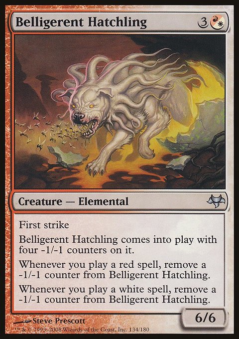 Belligerent Hatchling, Eventide #134, Magic: The Gathering card