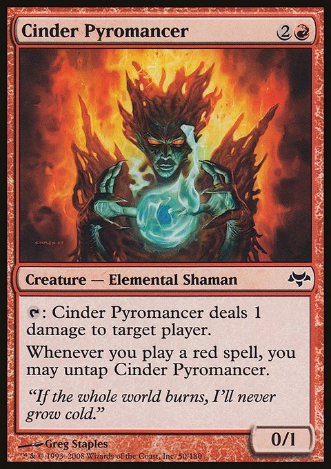 Cinder Pyromancer, Eventide #50, Magic: The Gathering card