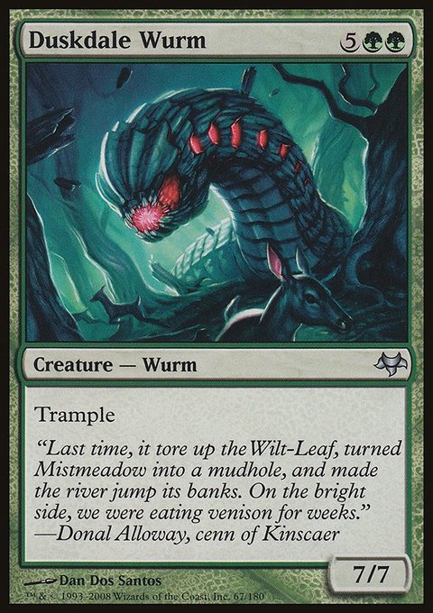 Duskdale Wurm, Eventide #67, Magic: The Gathering card