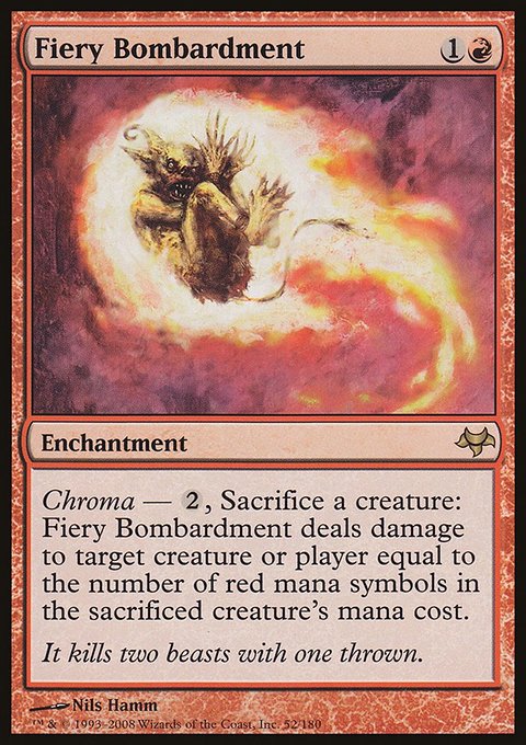 Fiery Bombardment, Eventide #52, Magic: The Gathering card