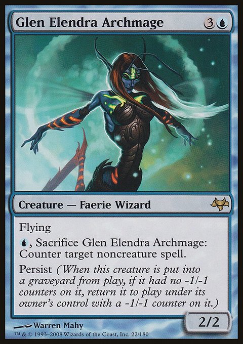 Glen Elendra Archmage, Eventide #22, Magic: The Gathering card