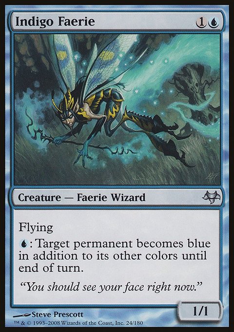 Indigo Faerie, Eventide #24, Magic: The Gathering card