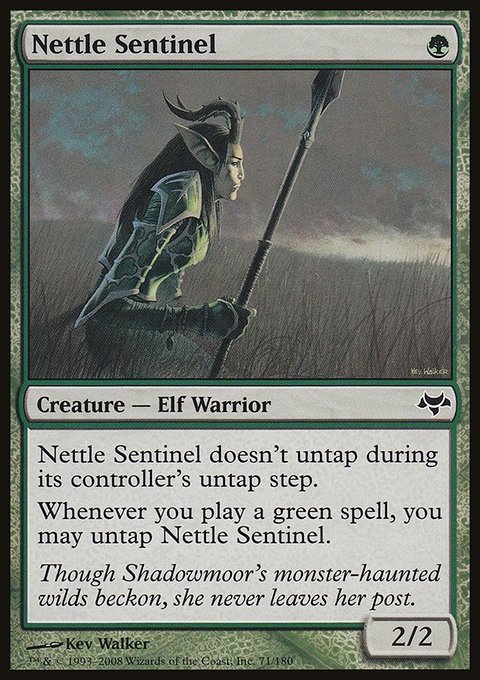 Nettle Sentinel, Eventide #71, Magic: The Gathering card