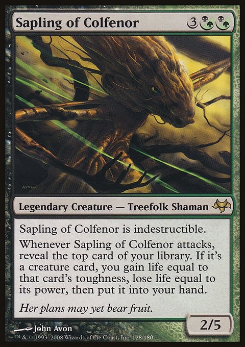 Sapling of Colfenor, Eventide #128, Magic: The Gathering card