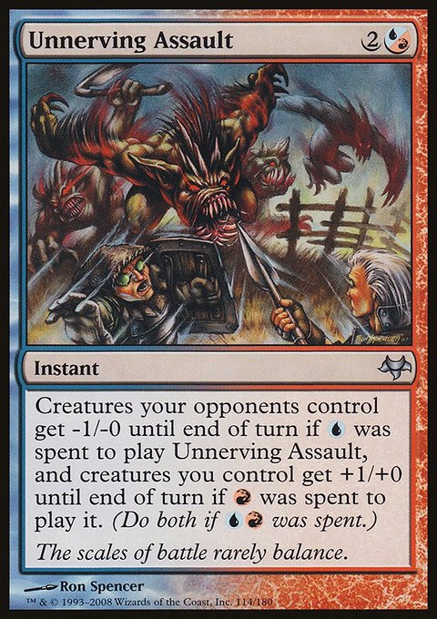 Unnerving Assault, Eventide #114, Magic: The Gathering card