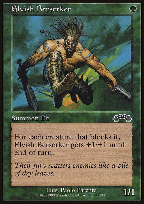 Elvish Berserker, Exodus #110, Magic: The Gathering card