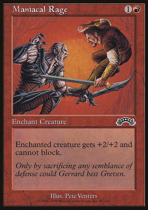 Maniacal Rage, Exodus #87, Magic: The Gathering card