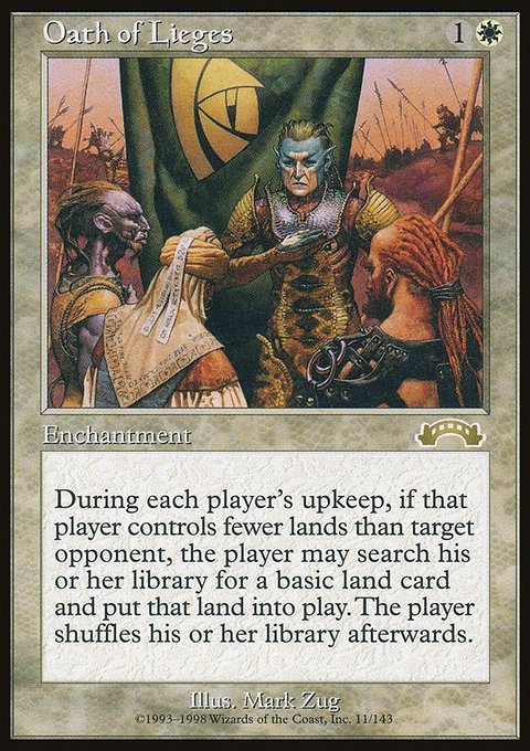 Oath of Lieges, Exodus #11, Magic: The Gathering card