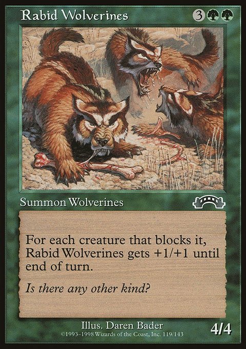 Rabid Wolverines, Exodus #119, Magic: The Gathering card