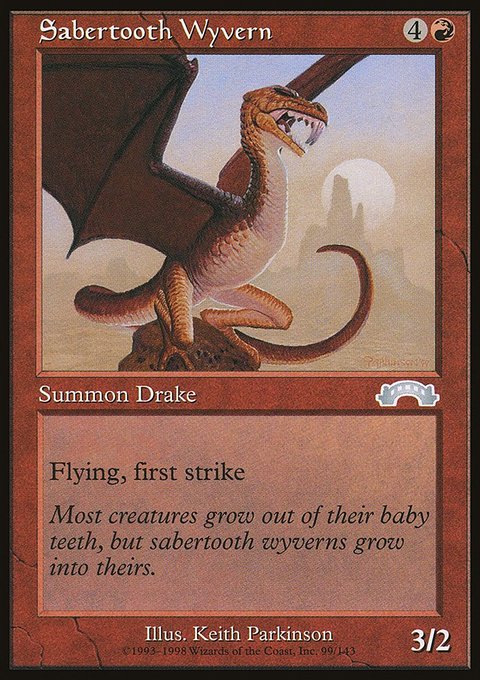 Sabertooth Wyvern, Exodus #99, Magic: The Gathering card