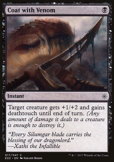 Coat with Venom, Explorers of Ixalan #17, Magic: The Gathering card
