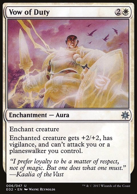 Vow of Duty, Explorers of Ixalan #6, Magic: The Gathering card
