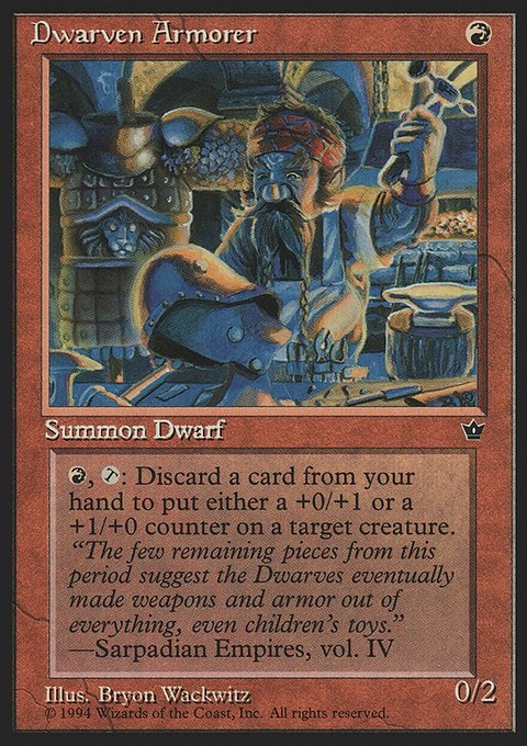 Dwarven Armorer, Fallen Empires #50, Magic: The Gathering card
