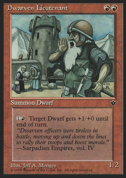 Dwarven Lieutenant, Fallen Empires #52, Magic: The Gathering card