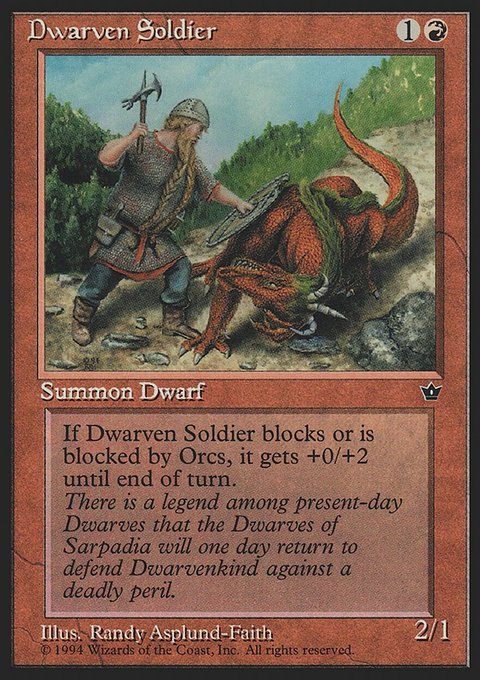 Dwarven Soldier, Fallen Empires #53b, Magic: The Gathering card