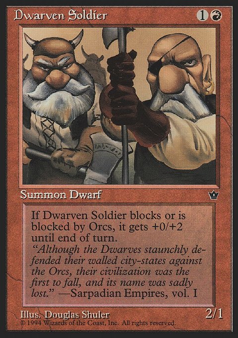 Dwarven Soldier, Fallen Empires #53c, Magic: The Gathering card