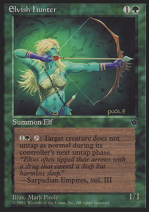 Elvish Hunter, Fallen Empires #67a, Magic: The Gathering card