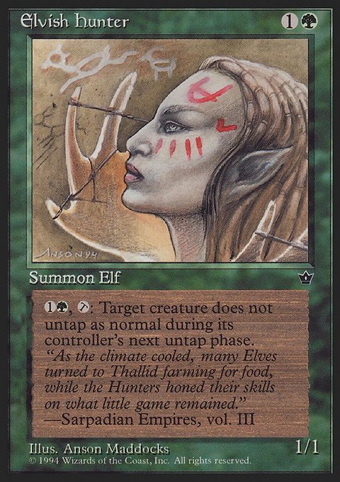 Elvish Hunter, Fallen Empires #67b, Magic: The Gathering card