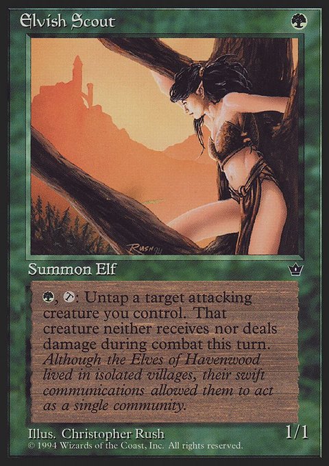 Elvish Scout, Fallen Empires #68c, Magic: The Gathering card