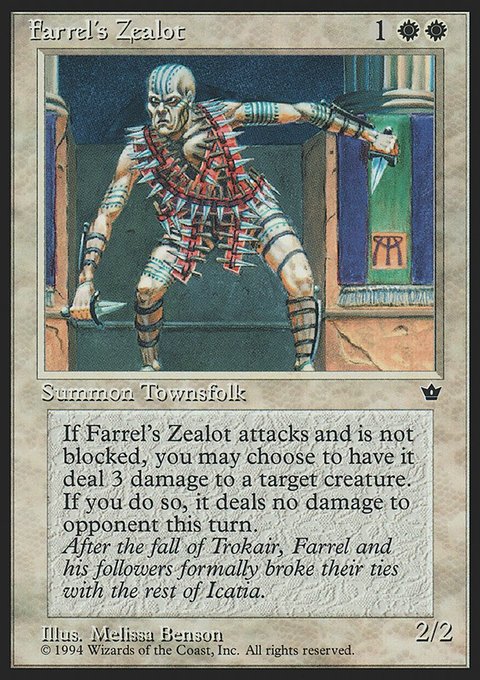 Farrel's Zealot, Fallen Empires #3a, Magic: The Gathering card