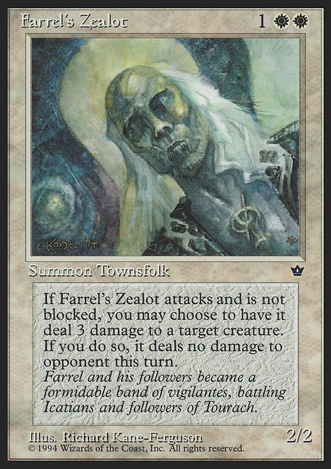 Farrel's Zealot, Fallen Empires #3b, Magic: The Gathering card
