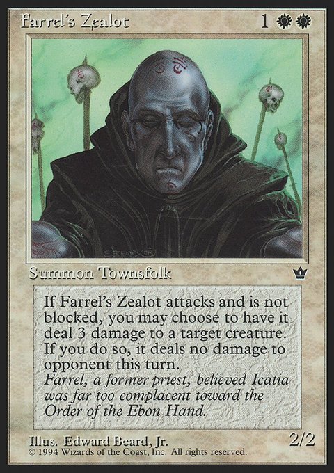 Farrel's Zealot, Fallen Empires #3c, Magic: The Gathering card