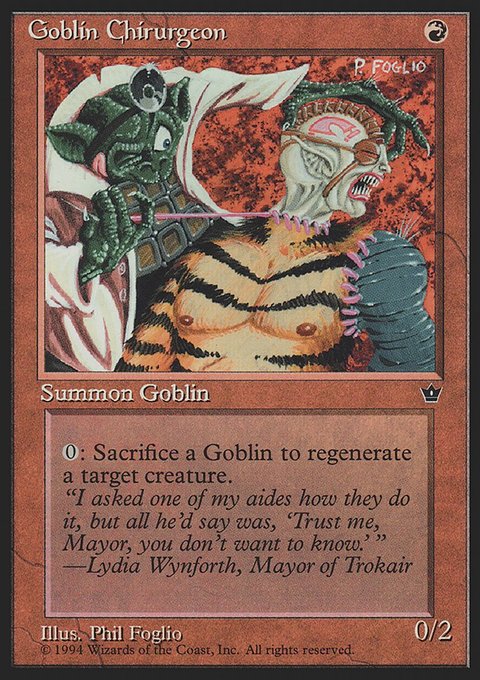 Goblin Chirurgeon, Fallen Empires #54b, Magic: The Gathering card