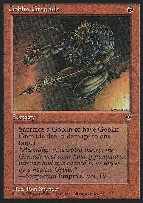 Goblin Grenade, Fallen Empires #56a, Magic: The Gathering card