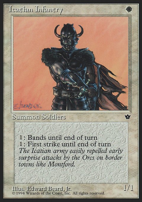 Icatian Infantry, Fallen Empires #7a, Magic: The Gathering card