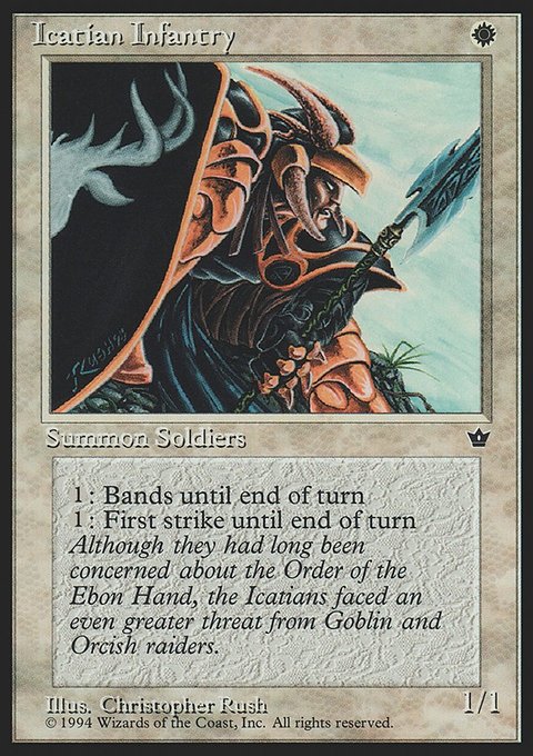 Icatian Infantry, Fallen Empires #7b, Magic: The Gathering card