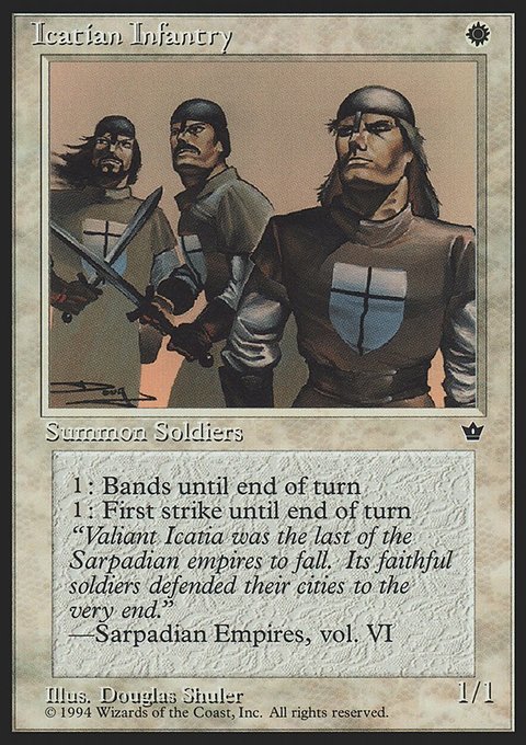 Icatian Infantry, Fallen Empires #7c, Magic: The Gathering card
