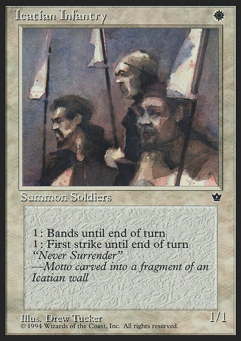 Icatian Infantry, Fallen Empires #7d, Magic: The Gathering card