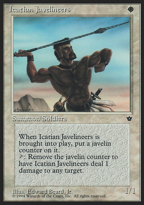 Icatian Javelineers, Fallen Empires #8b, Magic: The Gathering card