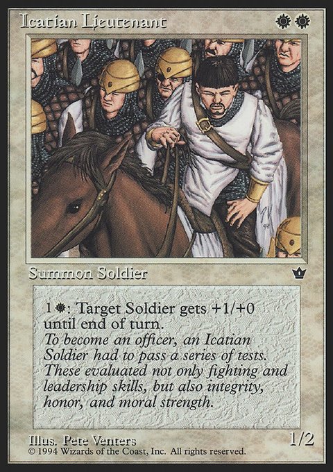 Icatian Lieutenant, Fallen Empires #9, Magic: The Gathering card