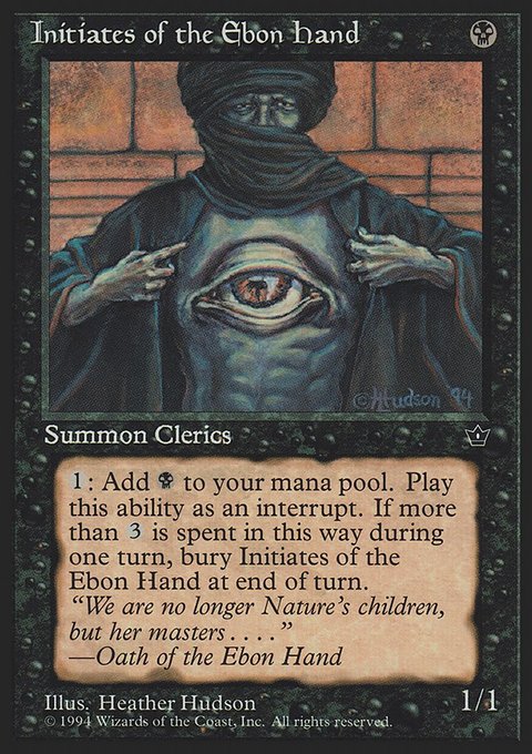 Initiates of the Ebon Hand, Fallen Empires #39a, Magic: The Gathering card