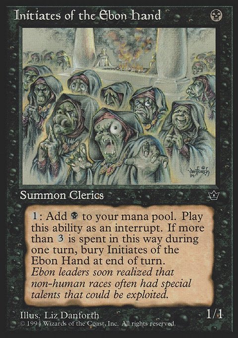 Initiates of the Ebon Hand, Fallen Empires #39b, Magic: The Gathering card