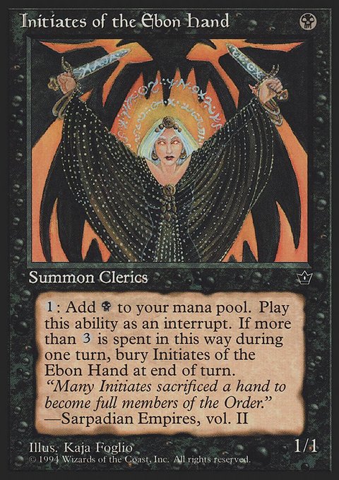 Initiates of the Ebon Hand, Fallen Empires #39c, Magic: The Gathering card