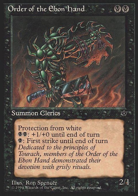 Order of the Ebon Hand, Fallen Empires #42c, Magic: The Gathering card