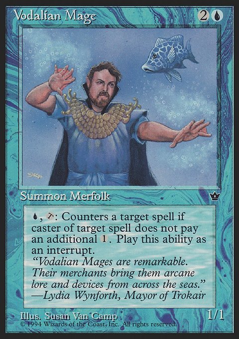 Vodalian Mage, Fallen Empires #30a, Magic: The Gathering card