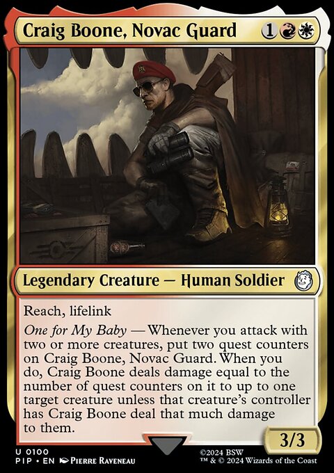 Craig Boone, Novac Guard, Fallout #100, Magic: The Gathering card