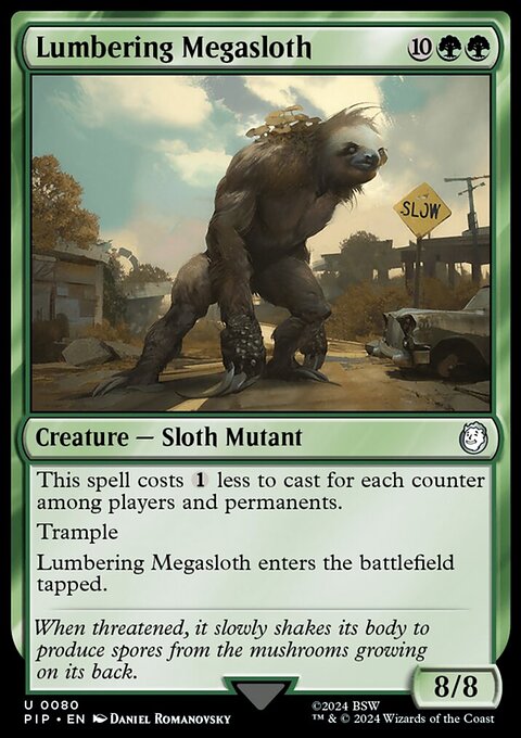 Lumbering Megasloth, Fallout #80, Magic: The Gathering card