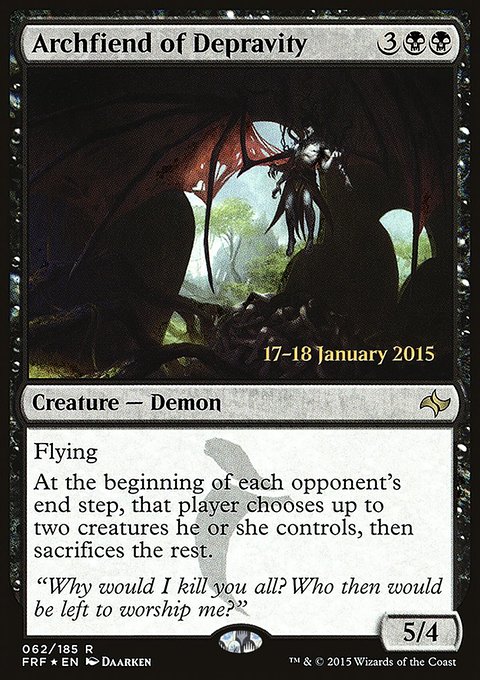 Archfiend of Depravity, Fate Reforged Promos #62s, Magic: The Gathering card