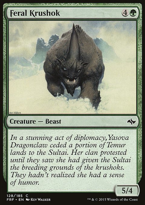 Feral Krushok, Fate Reforged #128, Magic: The Gathering card