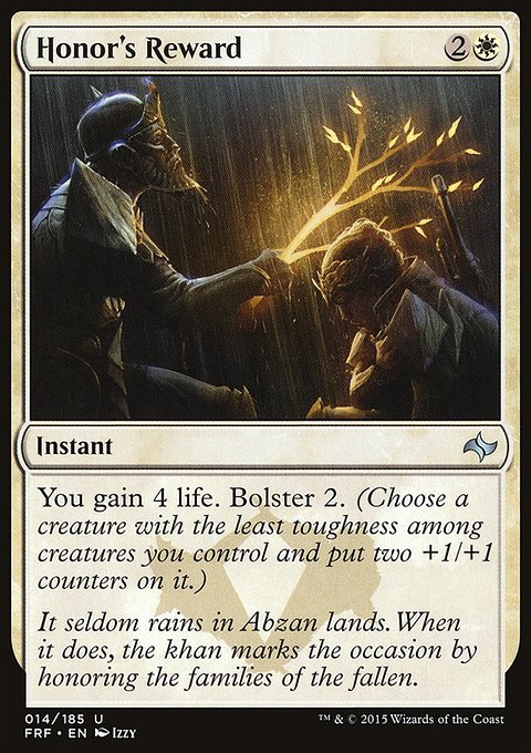 Honor's Reward, Fate Reforged #14, Magic: The Gathering card