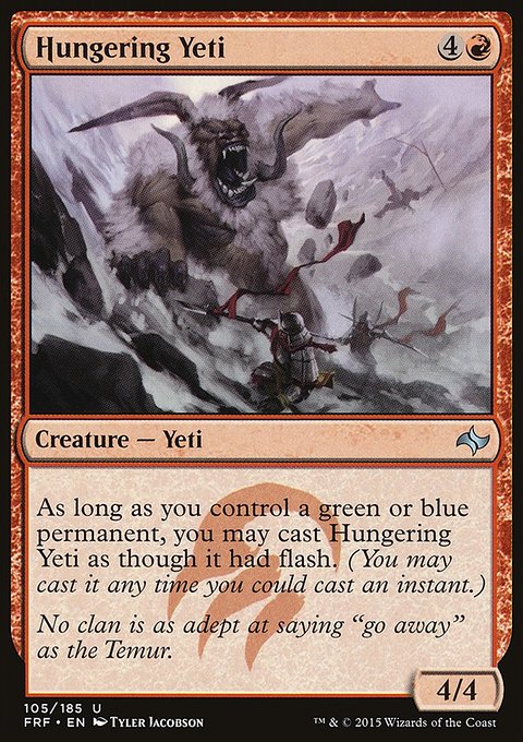 Hungering Yeti, Fate Reforged #105, Magic: The Gathering card