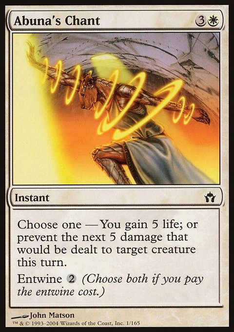 Abuna's Chant, Fifth Dawn #1, Magic: The Gathering card