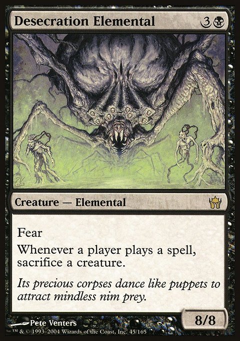 Desecration Elemental, Fifth Dawn #45, Magic: The Gathering card