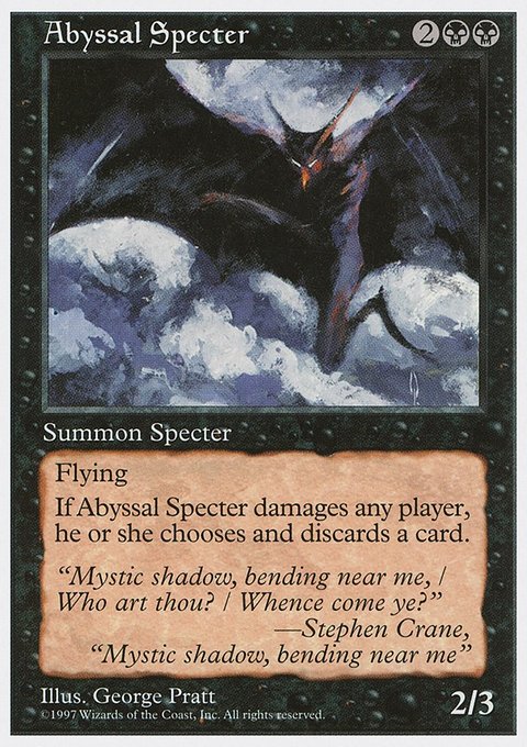 Abyssal Specter, Fifth Edition #139, Magic: The Gathering card