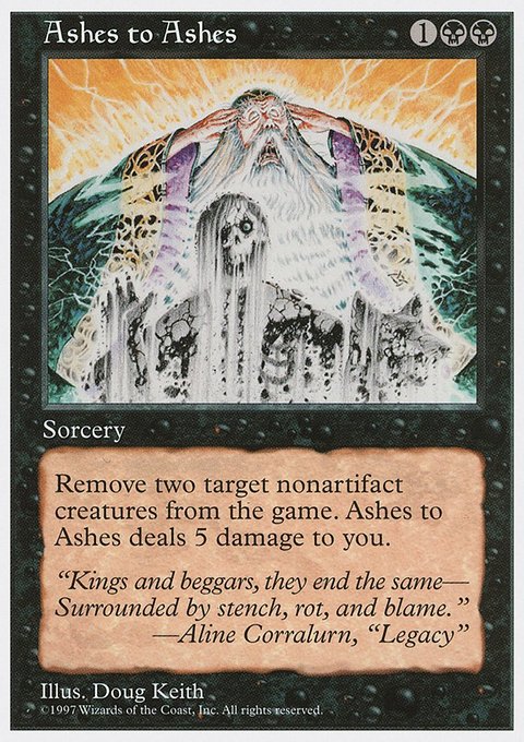 Ashes to Ashes, Fifth Edition #141, Magic: The Gathering card