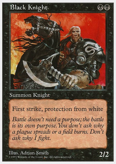Black Knight, Fifth Edition #143, Magic: The Gathering card
